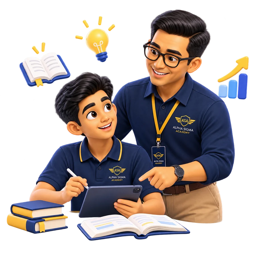 Guru Alpha Sigma Academy membimbing siswa belajar