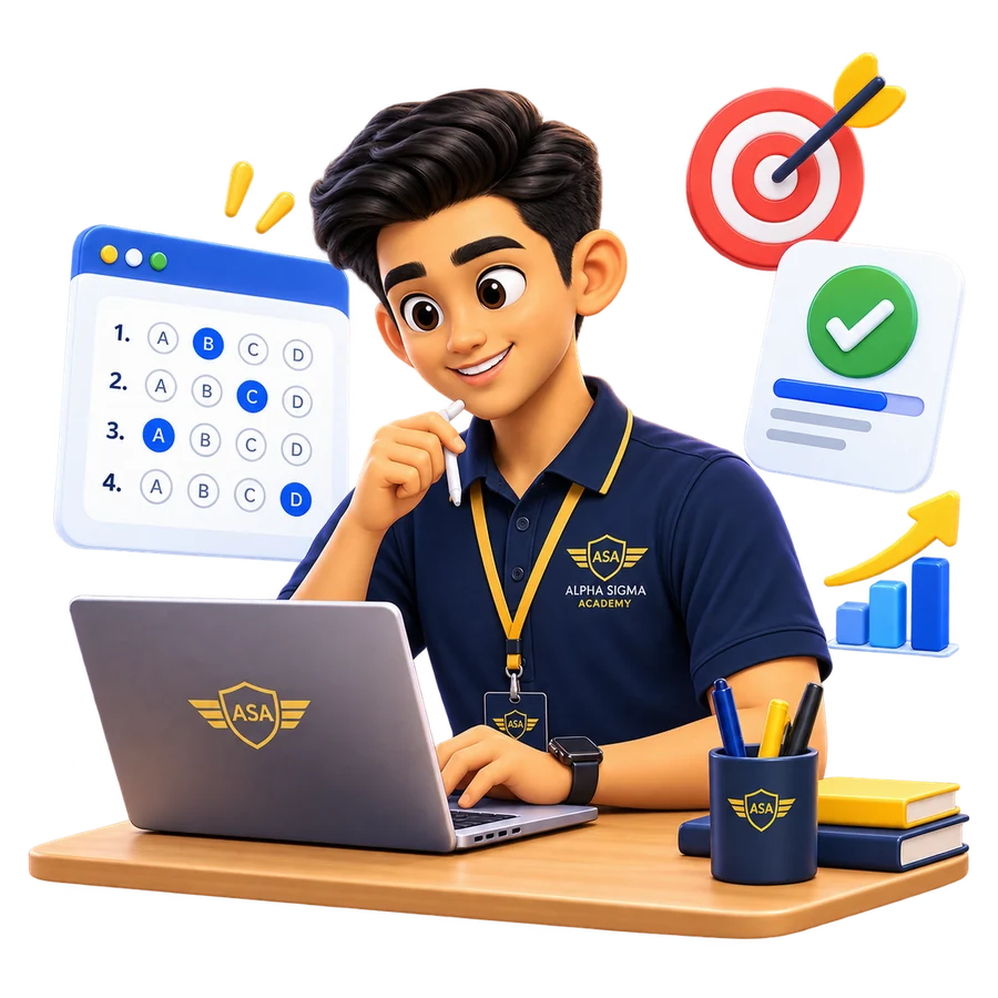 Siswa Alpha Sigma Academy mengerjakan tryout dan CBT
